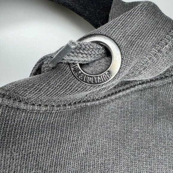 Zadig & Voltaire Sweatshirt Hoodie Dress XS Black Snake Whimsigoth Goth Grunge - Picture 7 of 8